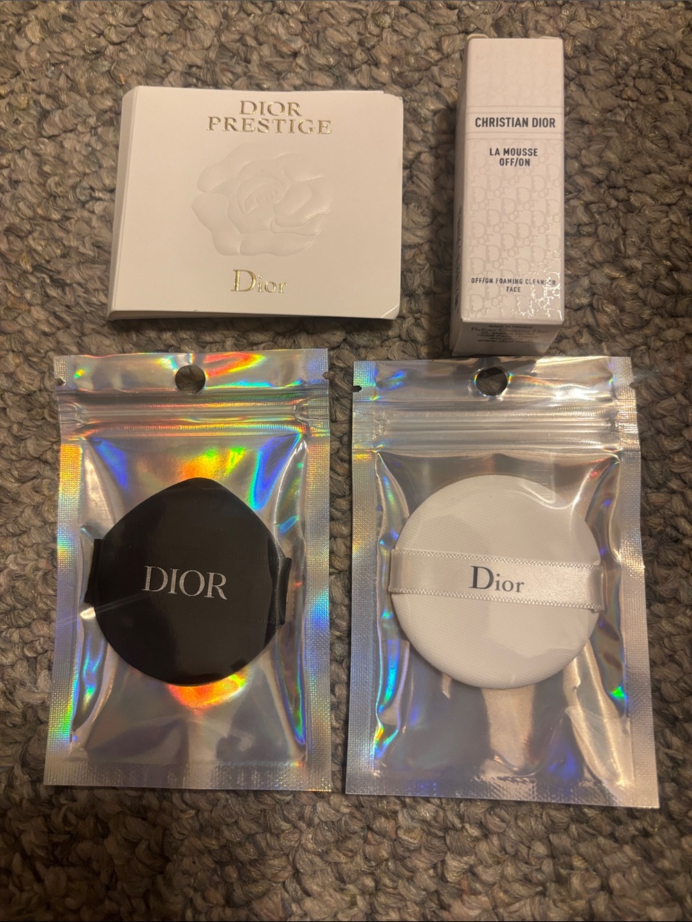 Dior Black and White Puff Set with samples
